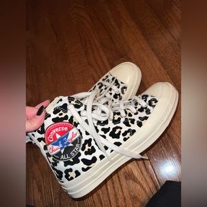 Cheetah print chuck taylor platform all star converse